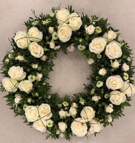 White & Green Ring Wreath