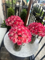 White Rose With Pink Tip Bouquet